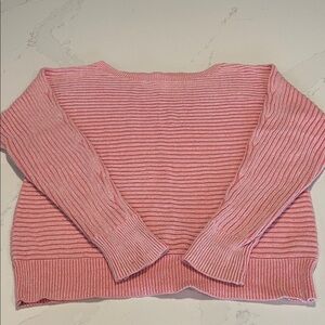 GAP Pink Ribbed Crew Neck Sweater Pink SZ Medium
